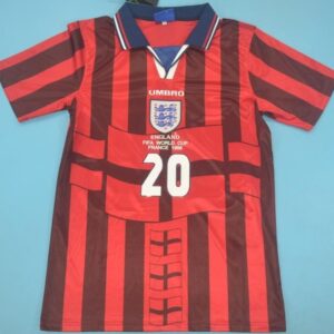 England national team soccer jersey WC98 - Image 12