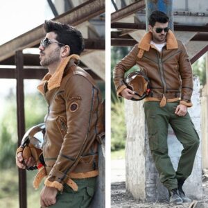77City Killer leather wool Air Force Pilot Jacket - Image 6