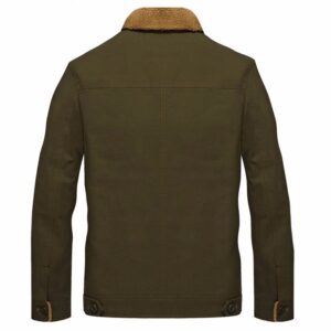 Winter Denim military jacket fur collar - Image 3
