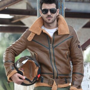 77City Killer leather wool Air Force Pilot Jacket