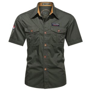 Army military fashion short sleeve shirt AFS Jeep - Image 4