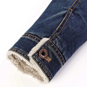 Denim bomber jacket fur collar 2022 - Image 4