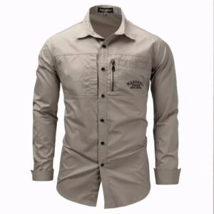 Fredd Marshall casual military shirt long sleeve 2022 - Image 3