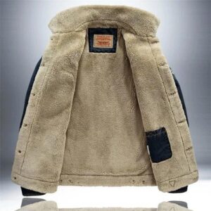 Denim bomber jacket fur collar 2022 - Image 5