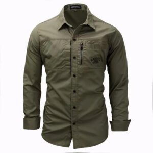 Fredd Marshall casual military shirt long sleeve 2022 - Image 5