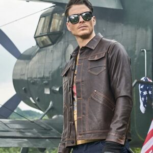 77Killer leather pilot bomber jacket