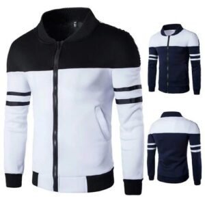 Casual patchwork outwear jacket slim fit 2022
