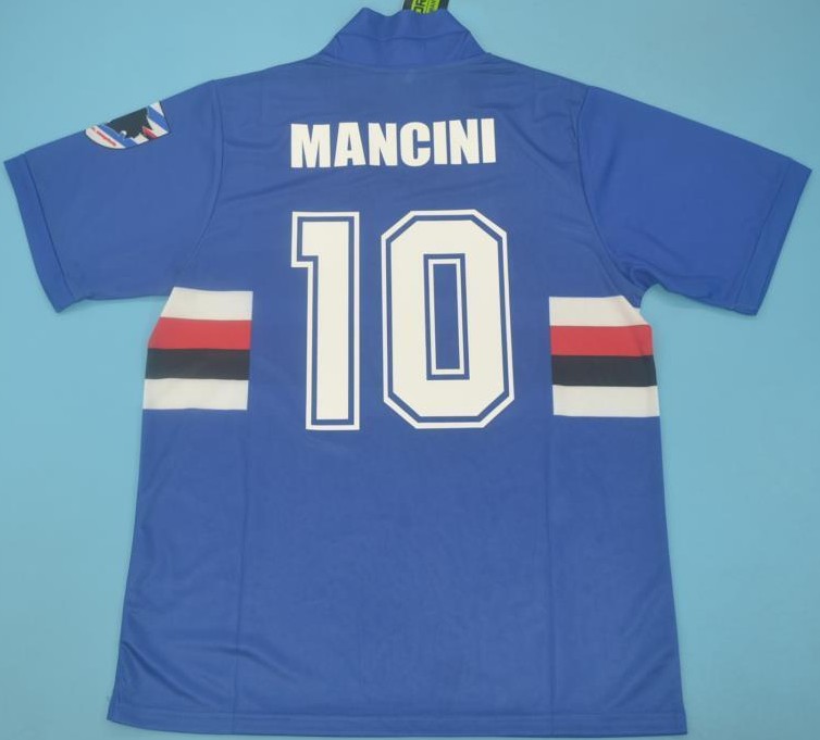 Sampdoria 1990/91 Retro Jersey - S, 10 MANCINI